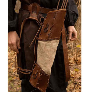 Men Stylish Leather Archery <b>Quiver</b> Handmade Durable Back Holder Adjustable Belt Comfortable Outdoor Sports Hunting Gear - Product Image 2