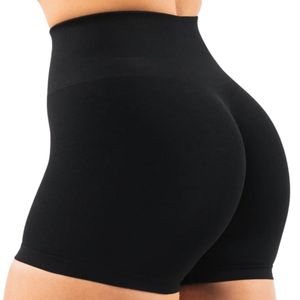 <b>Womens</b> Black High Waist Gymwear <b>Shorts</b> Stretch <b>Compression</b> Workout Fitness Training Yoga Seamless Activewear Performance Wear - Product Image 4