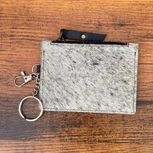 Nouveau porte-monnaie et porte-cartes en cuir de vachette véritable fait à la main personnalisé Mini porte-cartes en cuir véritable de luxe avec porte-clés - Product Image 2