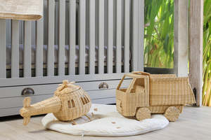 Helicóptero de Juguete de Ratán Natural, Hecho a Mano, Decorativo, para Niños, Adorno Único para Habitación Infantil - Product Image 6