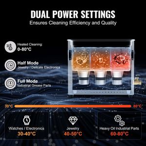 Pulitore a Ultrasuoni Digitale 6L 180W, Nuova Macchina per Pulizia Ultrasonica Industriale 40kHz con Modalità Delicata per Metalli - Product Image 4