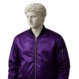 เสื้อแจ็กเก็ตบอมเบอร์โอเวอร์ไซส์สำหรับนักขี่มอเตอร์ไซค์เสื้อกันลมกันน้ำน้ำหนักเบามีซิปด้านหน้า - Product Image 1