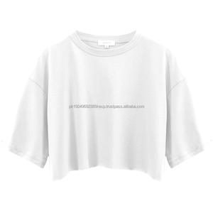 Sweat-shirts courts pour femmes en coton 100% de couleur unie décontractée pour le yoga, respirants, logo personnalisé, sweat-shirts en coton uni pour femmes - Product Image 3