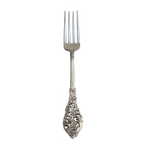 Fourchette à manche floral embossé en acier inoxydable pour restaurant et hôtel, prix de gros - Product Image 1