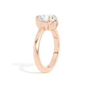 Bague de fiançailles de luxe pour femme Ando Brilliant Sloping Semi-Bezel en or massif 14 carats avec diamant taille poire certifié IGI - Product Image 3