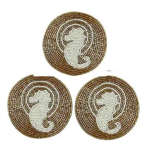 Posavasos de Vidrio Hechos a Mano de Alta Calidad, Bordados con Cuentas, Forma Redonda, Ecológicos, Reutilizables, para Mesa - Product Image 2