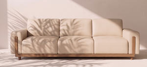 Modern Minimalist Three <b>Seat</b> Leather <b>Sofa</b> With Wooden Frame And <b>Cushion</b> Back For Living Room - Product Image 4