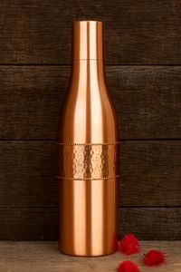 Botella de Agua de Cobre, Diseño Minimalista, Portátil, para Viajes, con Tapa - Product Image 4