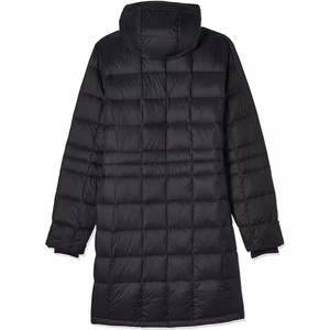 Manteau matelassé réversible noir long imperméable avec capuche et fermeture éclair pour homme - Product Image 3