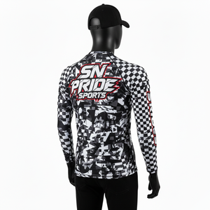 Rashguard à manches longues de compression à séchage rapide, imprimé par sublimation avec logo personnalisé, haute qualité, prix bas - Product Image 5