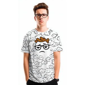 เสื้อยืดพิมพ์ลายซับลิเมชั่นทรงดรอปไหล่สำหรับผู้ชาย คอตั้ง พิมพ์หมายเลขได้ตามสั่ง ทรงปกติ เป็นมิตรกับสิ่งแวดล้อม ระบายอากาศได้ดี ผ้าฝ้าย 100% - Product Image 6