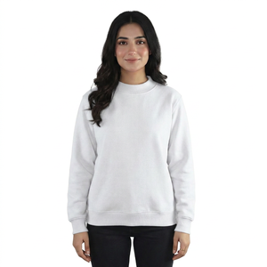 Suéter Rosa de Cuello Redondo, Corte Regular, Color Sólido, Tejido de Punto, Estilo Casual Unisex para Otoño - Product Image 3