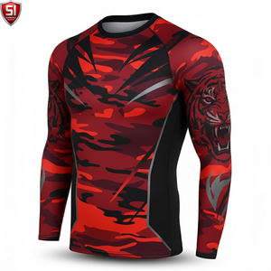 Unisex <b>Long</b> <b>Sleeve</b> Rash Guard <b>Compression</b> <b>Shirt</b> Printed Quick Dry Spandex/Polyester Sports Bodysuit Lightweight Activewear - Product Image 5