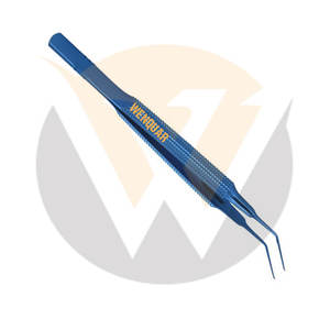 Pinzas de Capsulorrexis Oftálmicas de Punta Angulada, Instrumentos de Titanio Azul, Fabricadas por Wenquar, Más Vendidas - Product Image 6