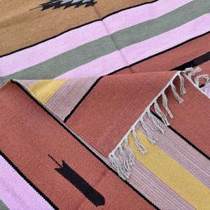 Artisan Handloom Cotton Dhurrie <b>Rug</b> in <b>Traditional</b> Kilim Pattern Ideal <b>for</b> Hallways and High Use Areas - Product Image 5