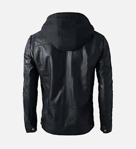 Stylish Black Men’s <b>Winter</b> Leather Jacket Custom Logo Zipper Private Label All Sizes - Product Image 4