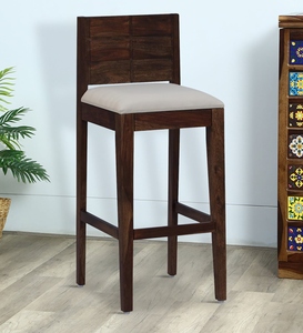 PU Leather Contemporary Design Full Back Bar <b>Stool</b> with Beige Cushioned Seat <b>Adjustable</b> <b>Height</b> Metal Base-Dilibee Furniture - Product Image 4