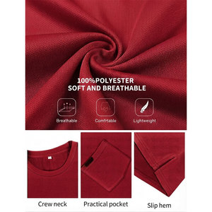 T-shirts de sport pour hommes de couleur rouge magnifique, surdimensionnés, respirants, confortables, durables, en polyester, personnalisables - Product Image 5