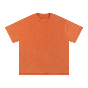 T-shirt Homme Grande Taille 100% Coton Col Rond Manches Courtes Style Rétro Streetwear Délavé à l'Acide 230g de Haute Qualité - Product Image 5