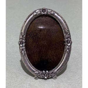 Oval Aluminum Photo <b>Frame</b> <b>with</b> Silver Metal Border Floral Design Tabletop Vertical Display - Product Image 1