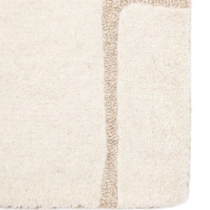 Alfombra Moderna de Diseño Geométrico Color Crema, Alfombra de Lana con Textura Suave y Patrón de Bloques, Hecha a Mano, para Sala de Estar, Dormitorio, Decoración del Hogar, Estilo Minimalista - Product Image 5