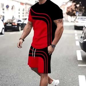 Conjunto de Shorts Deportivos Casuales para Hombre, Verano, Transpirables, de Secado Rápido, Camiseta de Felpa, 2 Piezas - Product Image 1