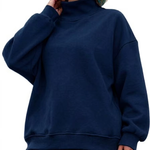 เสื้อสเวตเชิ้ตคอเต่าลำลองสำหรับผู้หญิง ผ้าฟลีซผสมคอตตอน 100% ระบายอากาศได้ดี เป็นมิตรกับสิ่งแวดล้อม เหมาะสำหรับฤดูหนาว/ฤดูใบไม้ร่วง ปรับแต่งได้ - Product Image 1