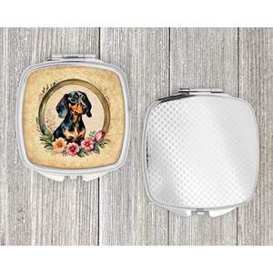กระจกแต่งหน้าพกพาพับได้ขนาดกะทัดรัดลายดอกไม้ดัชชุนสำหรับผู้หญิงและเด็กผู้หญิง - Product Image 4