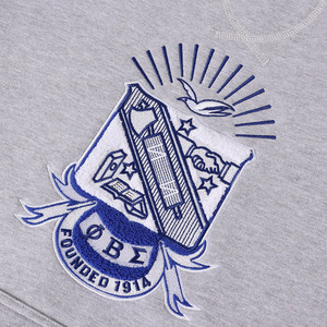 Phi Beta Sigma <b>Grey</b> Chenille Crest Crewneck <b>Sweatshirt</b> Embroidery Greek Knitted Cotton Unisex Casual Autumn Wear - Product Image 6