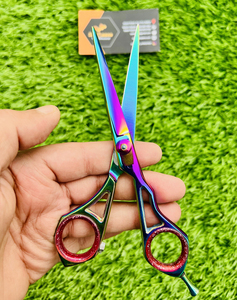 Rainbow Hair Scissors 6.5 Inch Short Handle Right Handed Professional Barber <b>Shears</b> Stainless Steel Salon Cutting <b>Tools</b> - Product Image 5