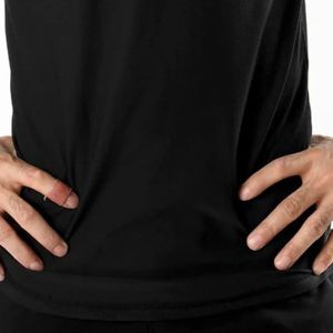 T-shirt à manches courtes pour homme, col en V, noir, coupe ajustée, décontracté, basique, léger, pour l'entraînement sportif, la course à pied, la salle de sport, les exercices - Product Image 3
