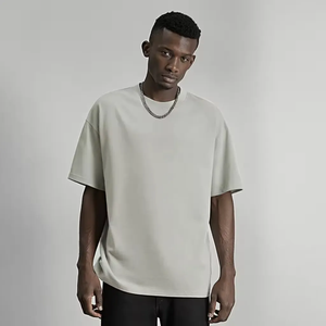 T-shirt personnalisé avec logo, coupe ajustée, 240 GSM, col contrastant, coton épais, séchage rapide, épaules tombantes, longueur standard, pour homme - Product Image 2
