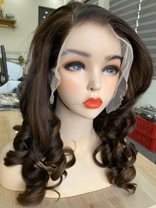 Perruque d'extension de cheveux Remy vietnamiens vierges ondulés, sans colle, pré-épilée, en dentelle, sans produits chimiques, à trame unique - Product Image 4