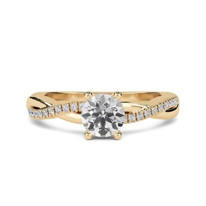 <b>Infinity</b> Twist Round Diamond Engagement Ring 0.50 Ct Lab Grown Diamond In 18K Yellow White <b>Rose</b> Gold And Platinum - Product Image 2