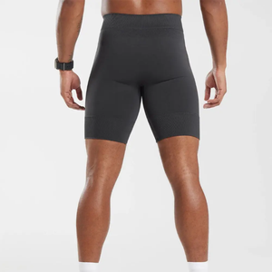 Men's Quick Dry Sport Shorts With Drawstring <b>Mid</b> Waist 2 In 1 Compression Inner <b>Layer</b> Short Men's Compression Short with Pocket - Product Image 4