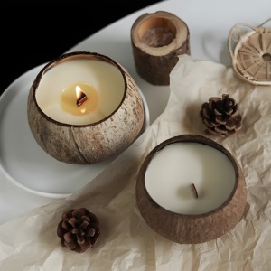Low Price Home Decor Luxury Scented <b>Candles</b> Private Label Vietnam Eco Product Handmade <b>Candle</b> in Coconut Shell Bowl - Product Image 6
