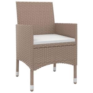 Ensemble de salle à manger de jardin en rotin PE beige avec sièges moyens, pour plusieurs personnes, idéal pour dîner dans le jardin - Product Image 3