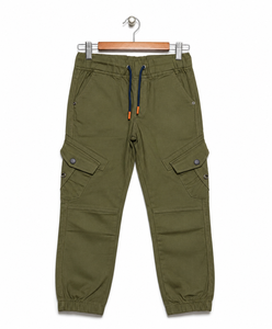 Pantalones Jogger Casuales de 5 Bolsillos para Hombre, Cintura Elástica, Color Sólido, Poliéster/Algodón, Premium - Product Image 1
