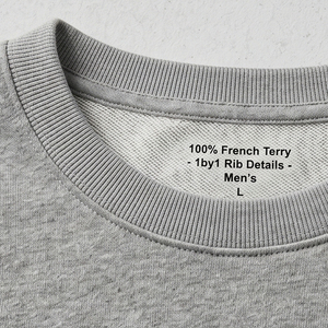 Men's Long Sleeve O-Neck Terry Tee Crewneck French Treey T Shirt Mens 100% Cotton Regular Fit French Terry Casual Knitted Tops - Product Image 4