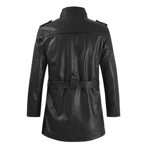 Veste en cuir polaire épais d'hiver pour hommes manteau d'extérieur long imperméable caractéristique mode décontracté Vintage vêtements en stock disponible - Product Image 6