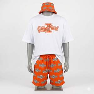 Conjunto de Camiseta y Pantalones Cortos de Verano para Hombre, Estilo 2026, Corte y Confección de Alta Calidad, 100% Algodón - Product Image 2