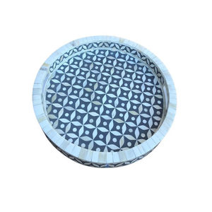 Bandeja de Madera para Servir con Perlas, Forma Redonda, para Mesa de Comedor, para Servir Comida y Bocadillos, Hecha a Mano, a los Mejores Precios - Product Image 4