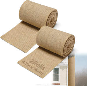 Enveloppes d'arbres en toile de jute naturelle écologiques pour la protection hivernale, rouleaux de 4,7 po x 16,4 pi, protection respirante pour troncs d'arbres - Product Image 1