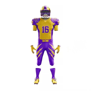 Tenues de football américain personnalisées pour adultes et jeunes, sublimées, respirantes, à séchage rapide, ensemble maillot et pantalon cousus, couleurs et logos d'équipe - Product Image 5