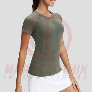 2026 New Design Blank Plain Street Wear Women Gym T <b>Shirt</b> Women Printed Casual Wear T <b>Shirt</b> In Solid Color - Product Image 3