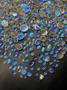 Lot de cabochons en pierre de lune arc-en-ciel, blancs avec reflets bleus, calibrés, pierres précieuses naturelles en vrac pour la création de bijoux - Product Image 5
