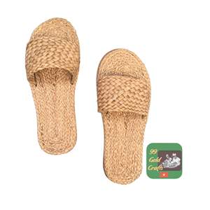 Direct Factory Source Handmade Seagrass <b>Slippers</b> Water Hyacinth Fiber Japan Market Anti-Slip Sole Breathable 50pairs/Carton - Product Image 4