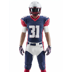 American Youth Football Uniform 100% Polyester V Neck Jersey Tops American Football <b>Pants</b> Set Custom Football Uniforms - Product Image 6