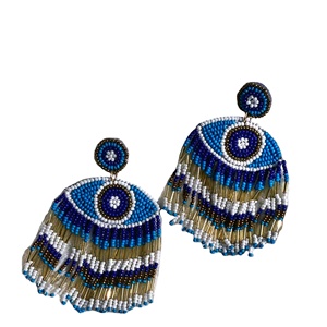 ต่างหูลูกปัดสำหรับผู้หญิงต่างหูลูกปัดปักด้วยมือเครื่องประดับสำหรับงานปาร์ตี้ในราคาที่ดีที่สุด - Product Image 1