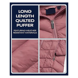 เสื้อโค้ทพัฟเฟอร์ยาวสำหรับผู้หญิง แจ็คเก็ตกันหนาวแบบมีฮู้ดบุผ้าควิลท์  สำหรับฤดูหนาวและหิมะ ให้ความอบอุ่นและป้องกันความหนาวเย็น - Product Image 3